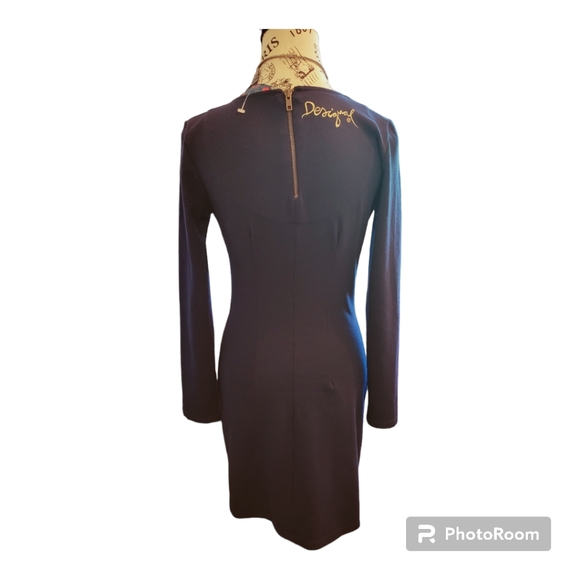 NWOT Desigual Ymanga Knit Dress Geometric Square Multi Color Navy 🔵 Bodycon. - Picture 5 of 10